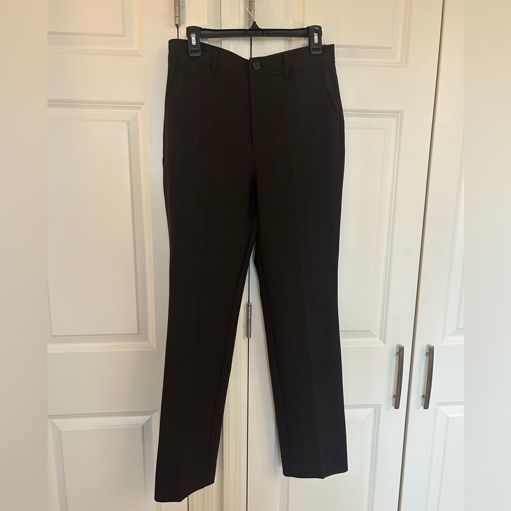 Ganni Dark Brown Plaid Pants